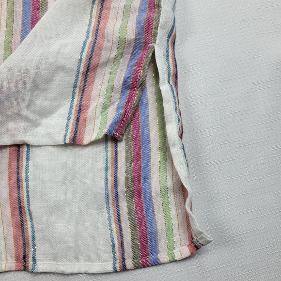 Uncommon Sense Striped COVERUP Womens Size S/M Multicolor Linen Blend Beach NWT - Picture 14 of 16